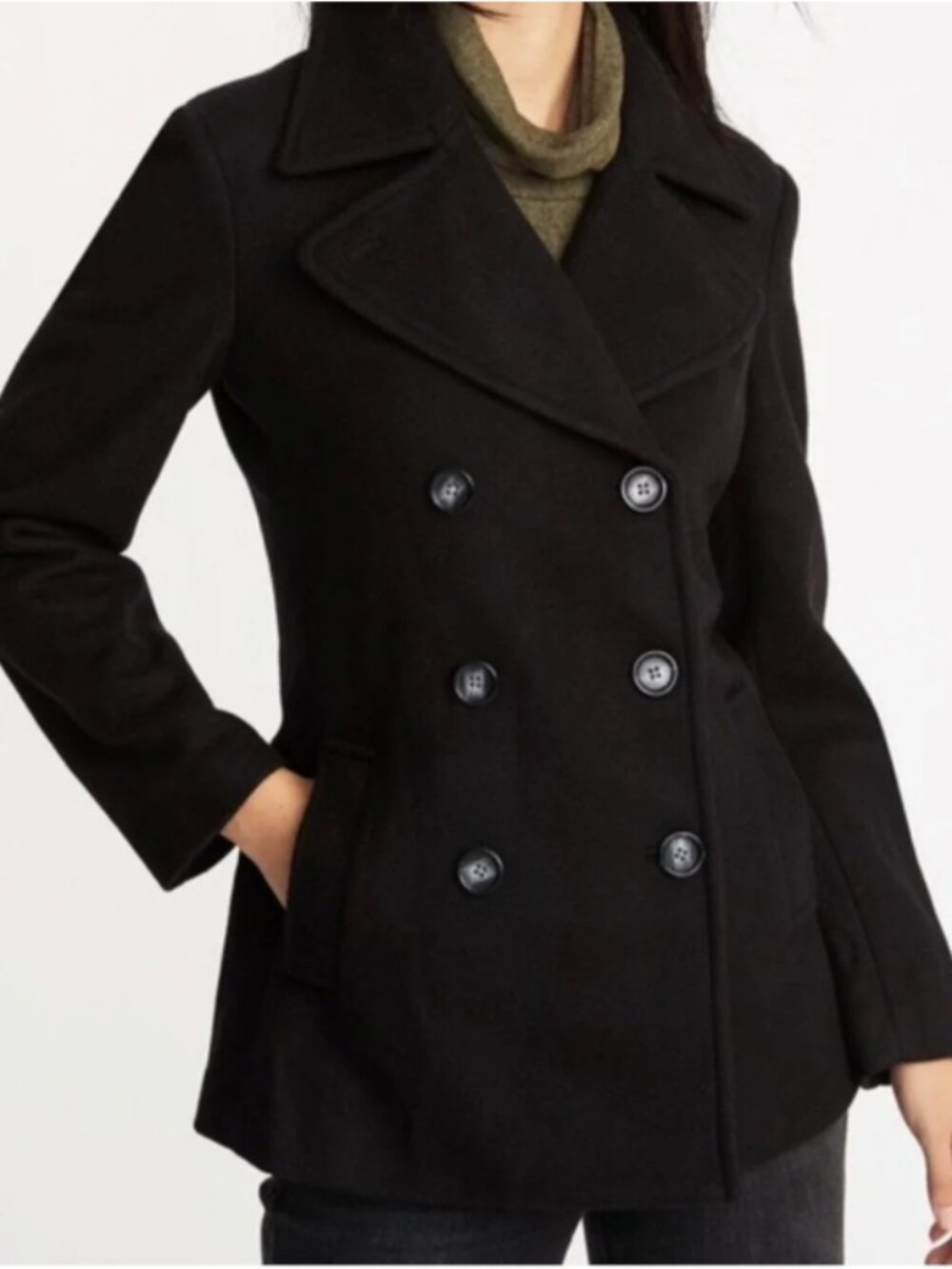 Old Navy Double Breasted Wool-Blend Peacoat Sz M